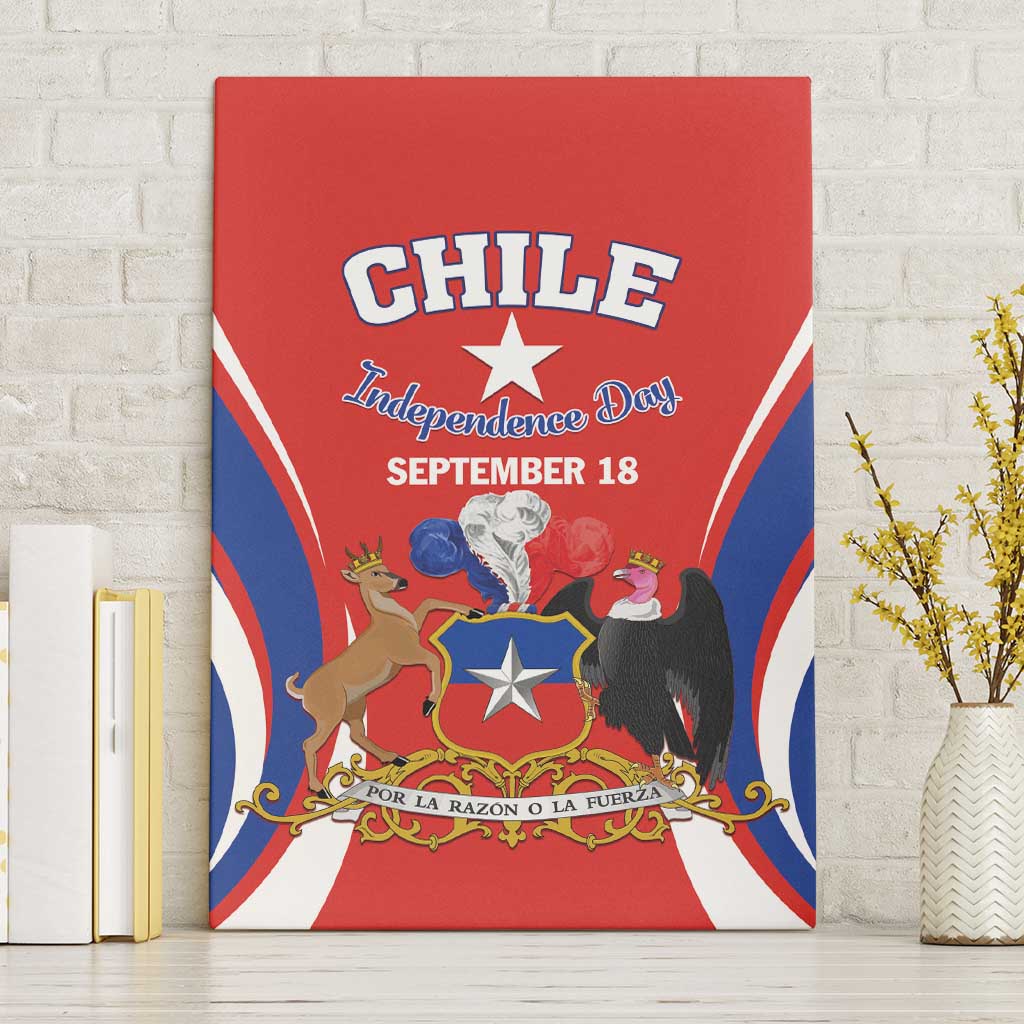 Chile Independence Day Canvas Wall Art September 18 Por la razon o la fuerza - Wonder Print Shop