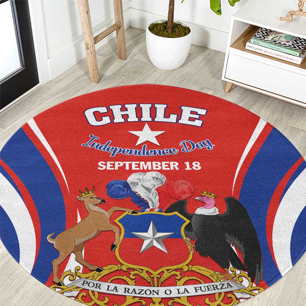 Chile Independence Day Round Carpet September 18 Por la razon o la fuerza