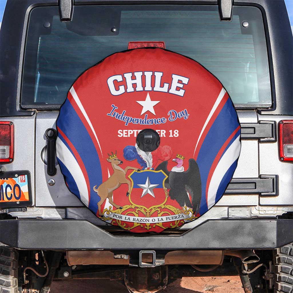 Chile Independence Day Spare Tire Cover September 18 Por la razon o la fuerza - Wonder Print Shop