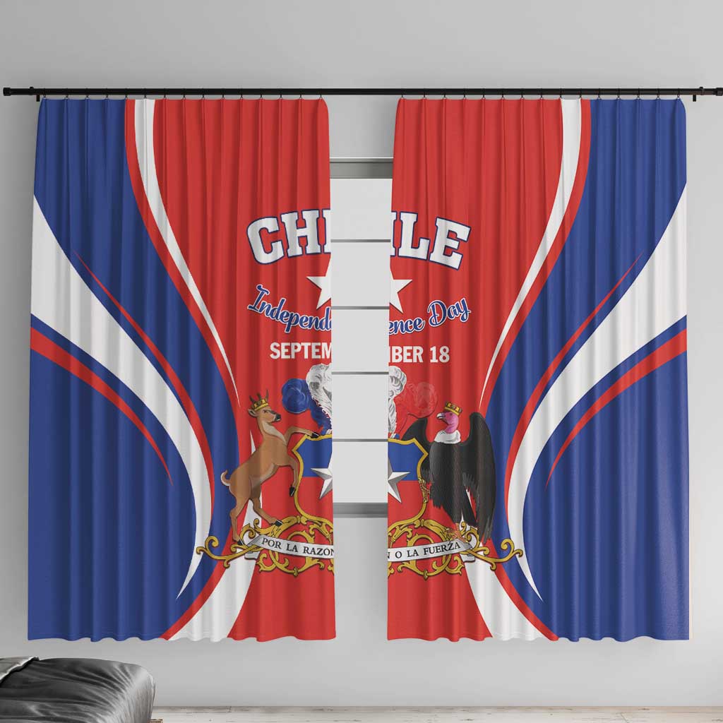 Chile Independence Day Window Curtain September 18 Por la razon o la fuerza - Wonder Print Shop