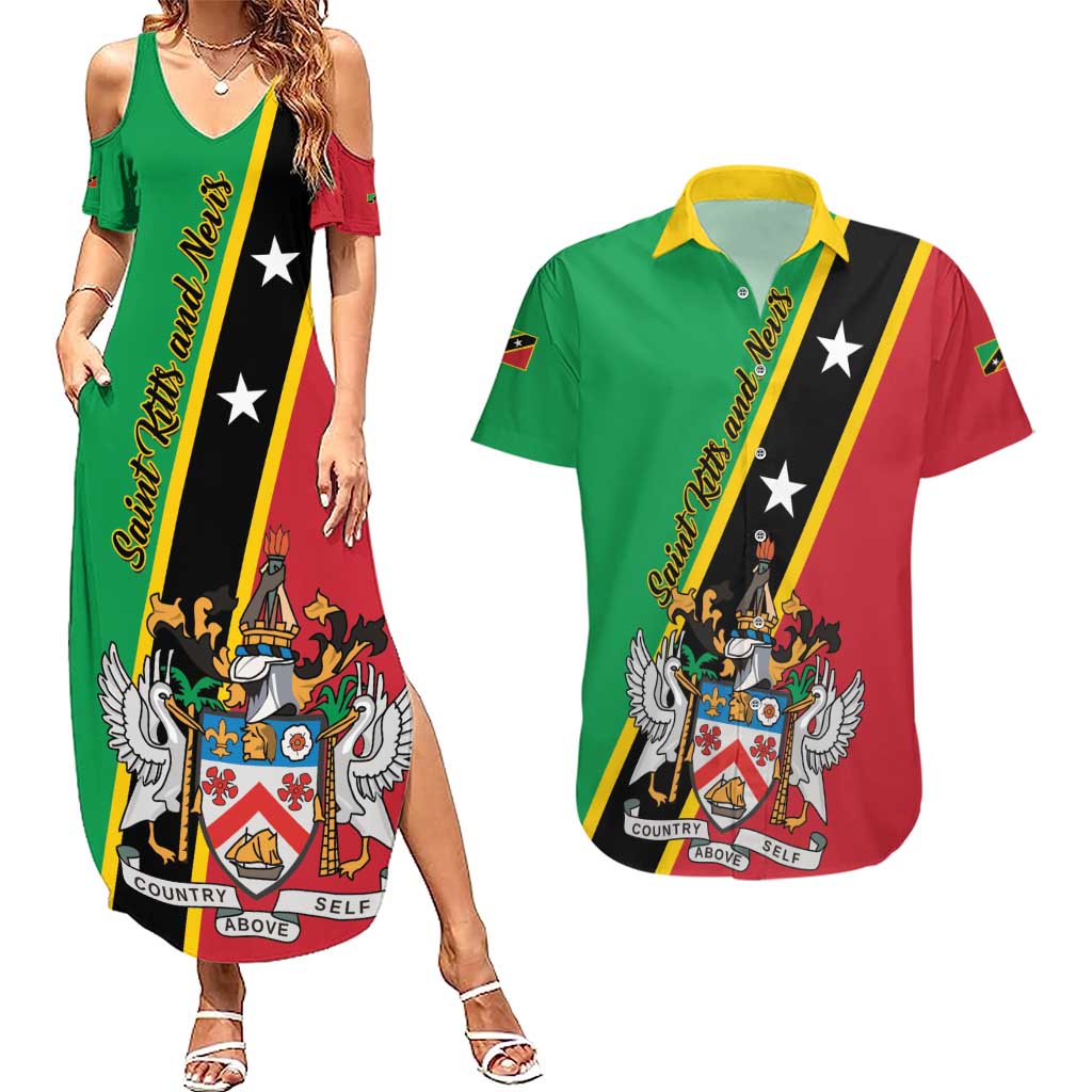 Saint Kitts and Nevis Couples Matching Summer Maxi Dress and Hawaiian Shirt Country Above Self - Wonder Print Shop