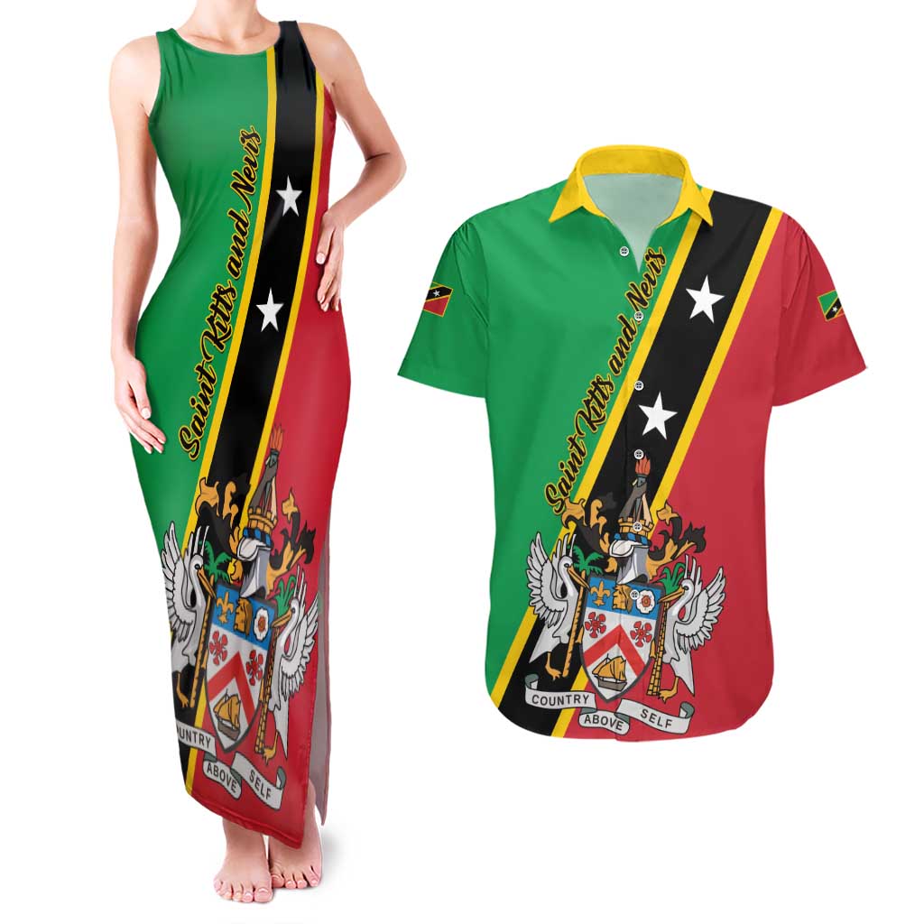 Saint Kitts and Nevis Couples Matching Tank Maxi Dress and Hawaiian Shirt Country Above Self - Wonder Print Shop