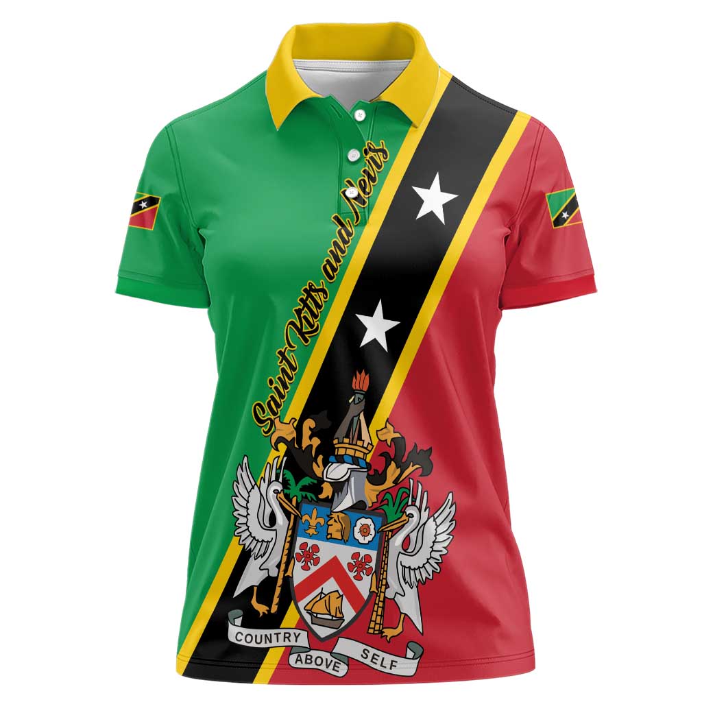 Saint Kitts and Nevis Women Polo Shirt Country Above Self - Wonder Print Shop