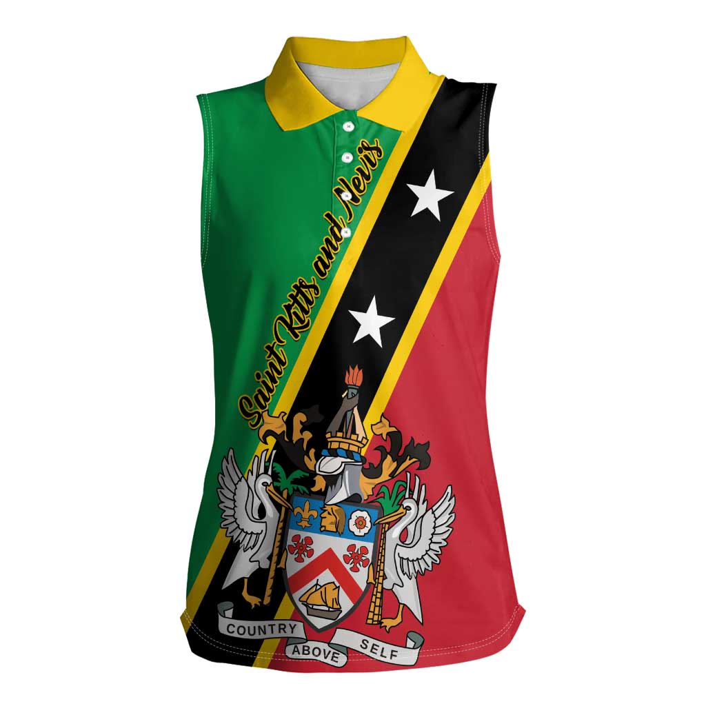 Saint Kitts and Nevis Women Sleeveless Polo Shirt Country Above Self - Wonder Print Shop