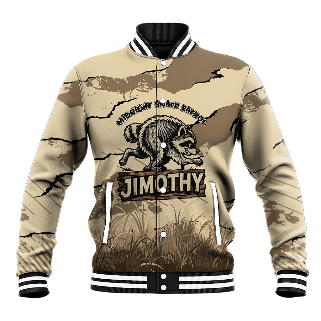 Personalized Jimothy the Raccoon Baseball Jacket Midnight Snack Patrol