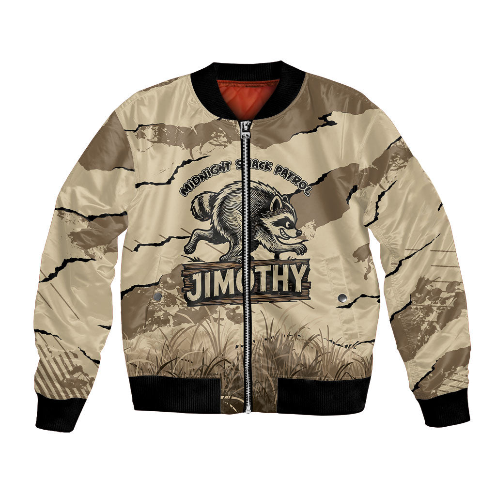 Personalized Jimothy the Raccoon Bomber Jacket Midnight Snack Patrol