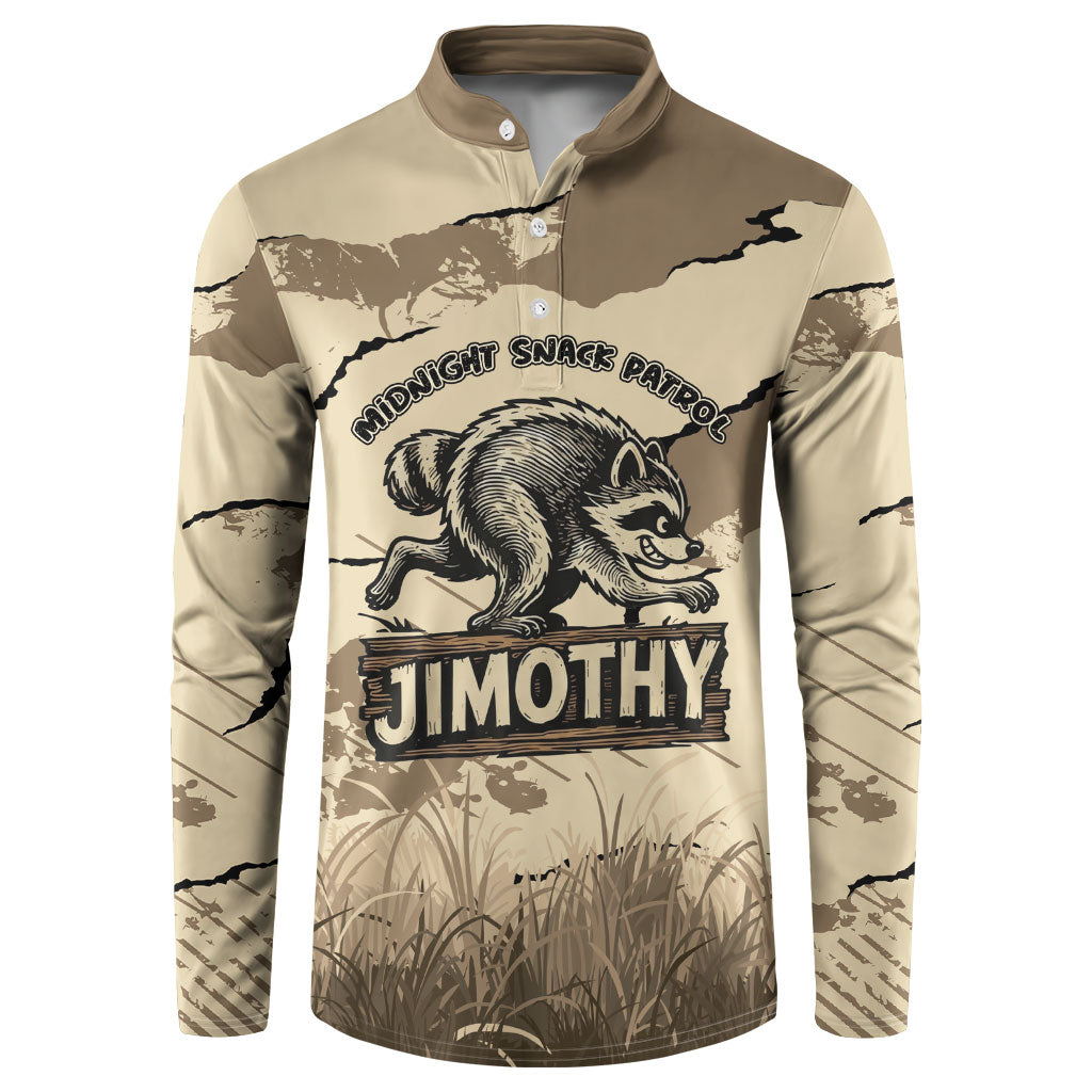 Personalized Jimothy the Raccoon Button Sweatshirt Midnight Snack Patrol