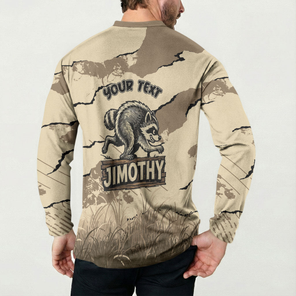 Personalized Jimothy the Raccoon Button Sweatshirt Midnight Snack Patrol