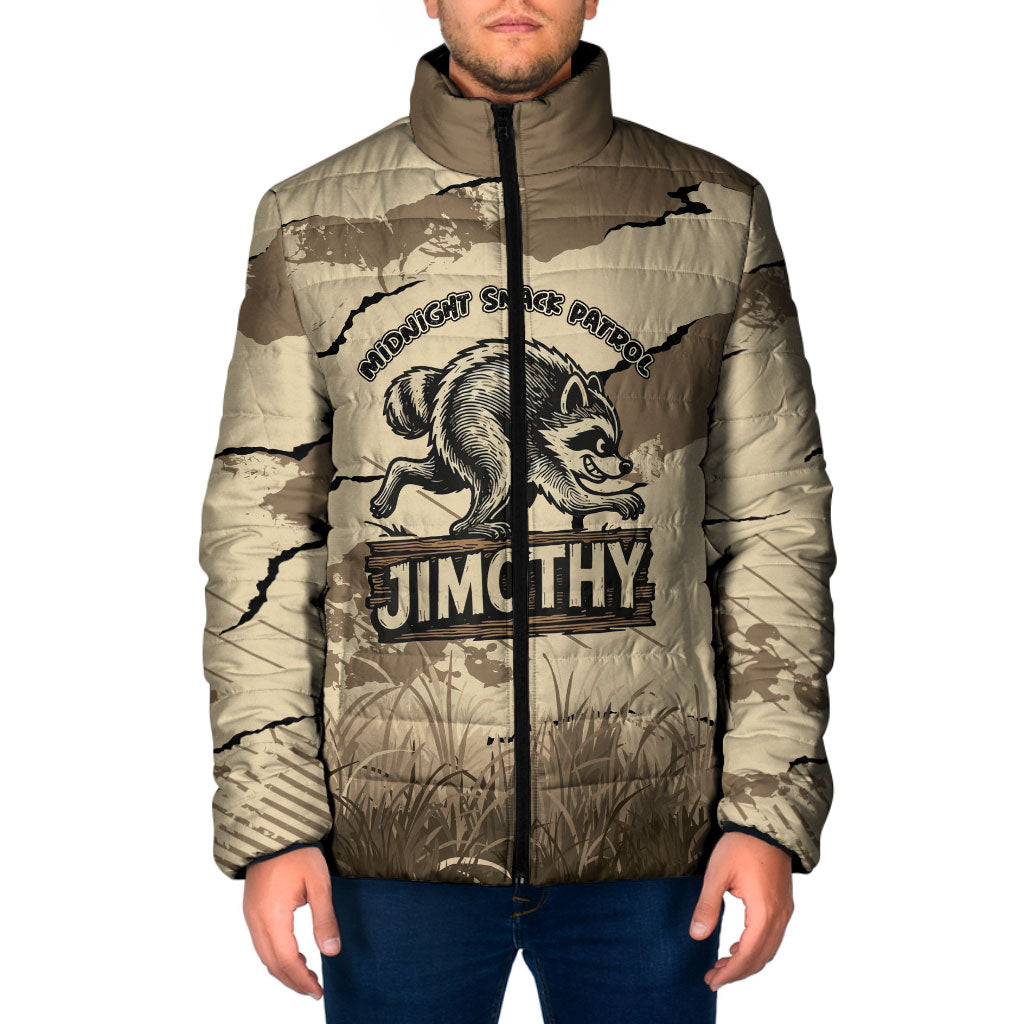 Personalized Jimothy the Raccoon Padded Jacket Midnight Snack Patrol