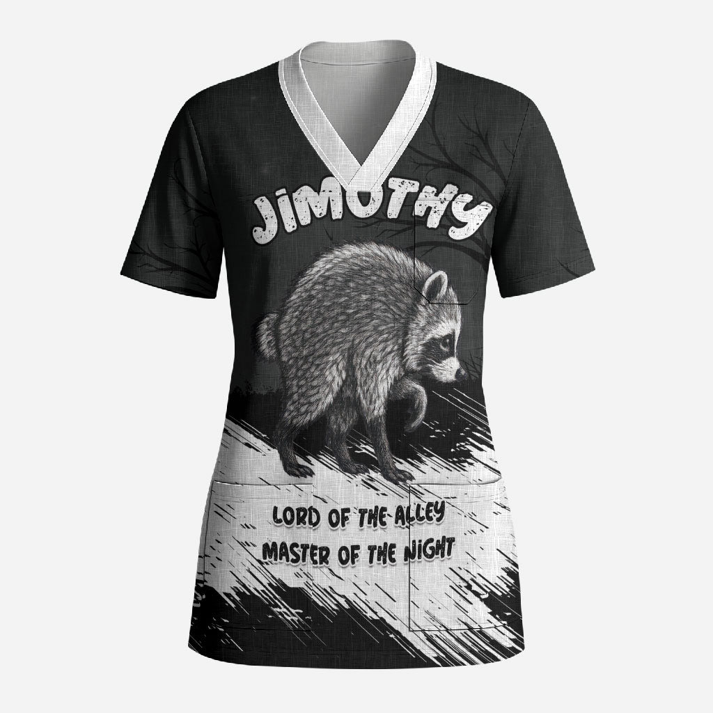 Personalized Jimothy Raccoon Seattle 2026 Scrub Top Lord Of The Alley Master Of The Night