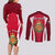 Wales Rugby Couples Matching Long Sleeve Bodycon Dress and Long Sleeve Button Shirts Three Feathers Dragon 2023 World Cup - Wonder Print Shop