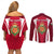 Wales Rugby Couples Matching Off Shoulder Short Dress and Long Sleeve Button Shirts Three Feathers Dragon 2023 World Cup - Wonder Print Shop