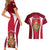 Wales Rugby Couples Matching Short Sleeve Bodycon Dress and Hawaiian Shirt Three Feathers Dragon 2023 World Cup - Wonder Print Shop