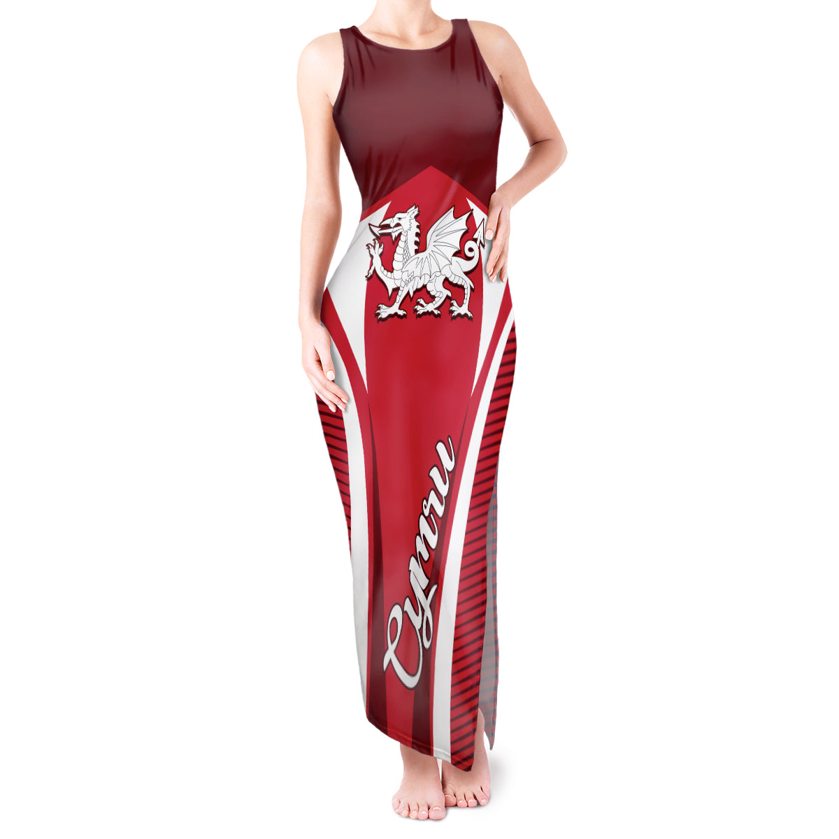 custom-wales-rugby-tank-maxi-dress-three-feathers-dragon-2023-world-cup