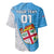 Custom Fiji Rugby Baseball Jersey Come On Fijian Tapa Pattern - Wonder Print Shop