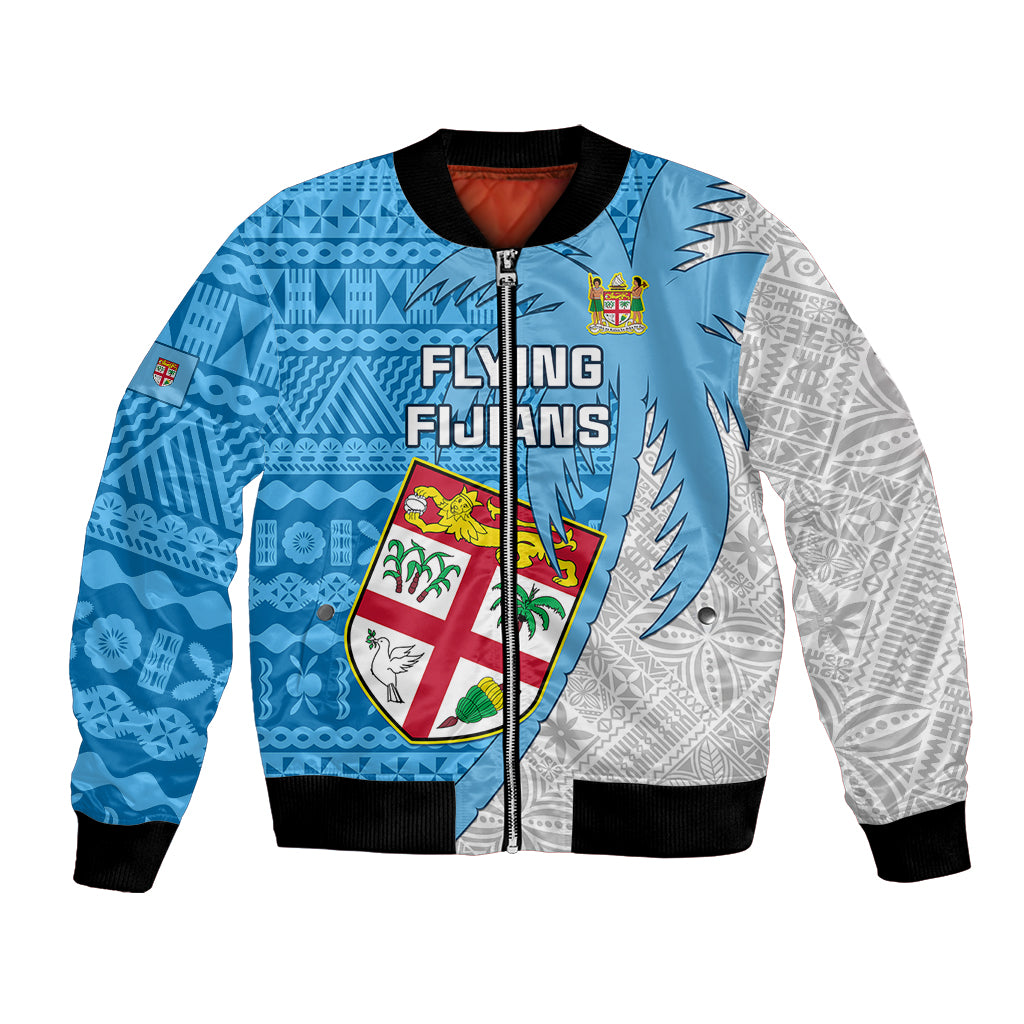 Custom Fiji Rugby Bomber Jacket Come On Fijian Tapa Pattern - Wonder Print Shop