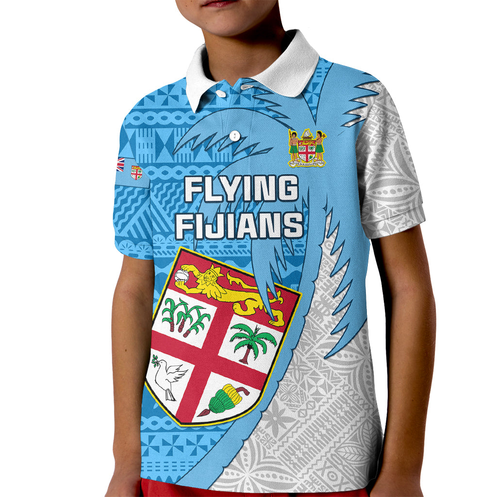 Custom Fiji Rugby Kid Polo Shirt Come On Fijian Tapa Pattern - Wonder Print Shop