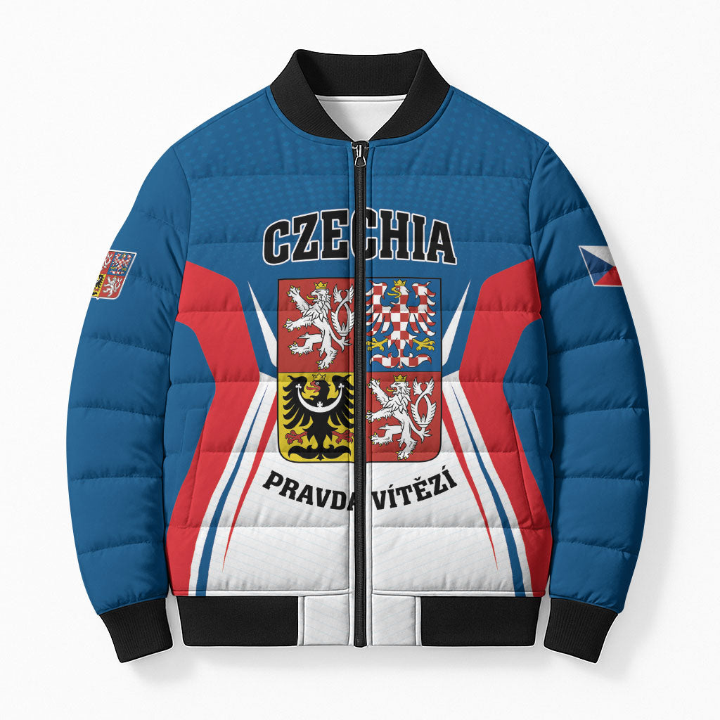 Personalized Czechia Bomber Puffer Jacket Happy Independence Day