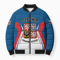 Personalized Czechia Bomber Puffer Jacket Happy Independence Day