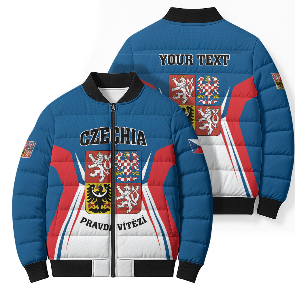 Personalized Czechia Bomber Puffer Jacket Happy Independence Day