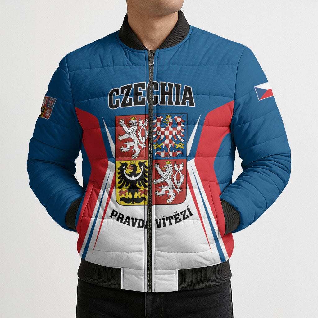 Personalized Czechia Bomber Puffer Jacket Happy Independence Day