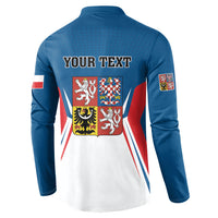 Personalized Czechia Button Sweatshirt Happy Independence Day