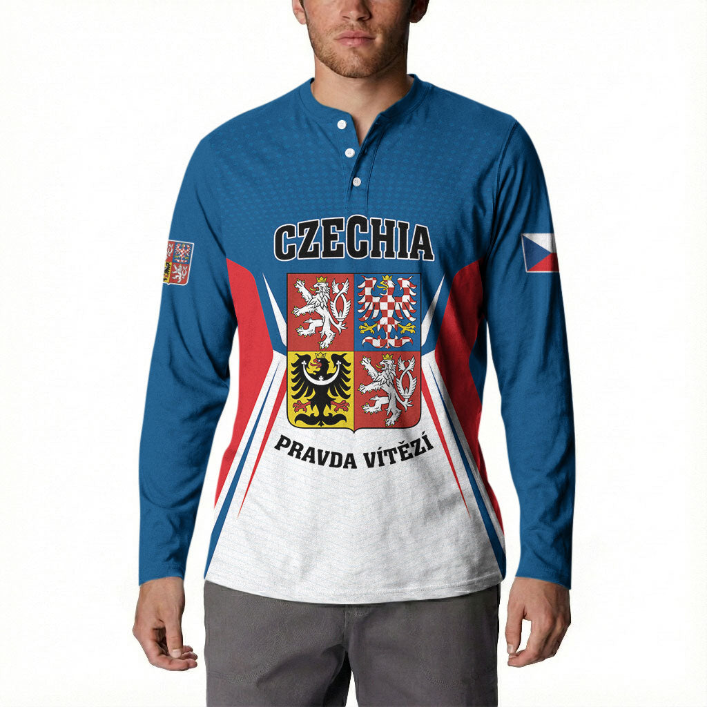 Personalized Czechia Button Sweatshirt Happy Independence Day
