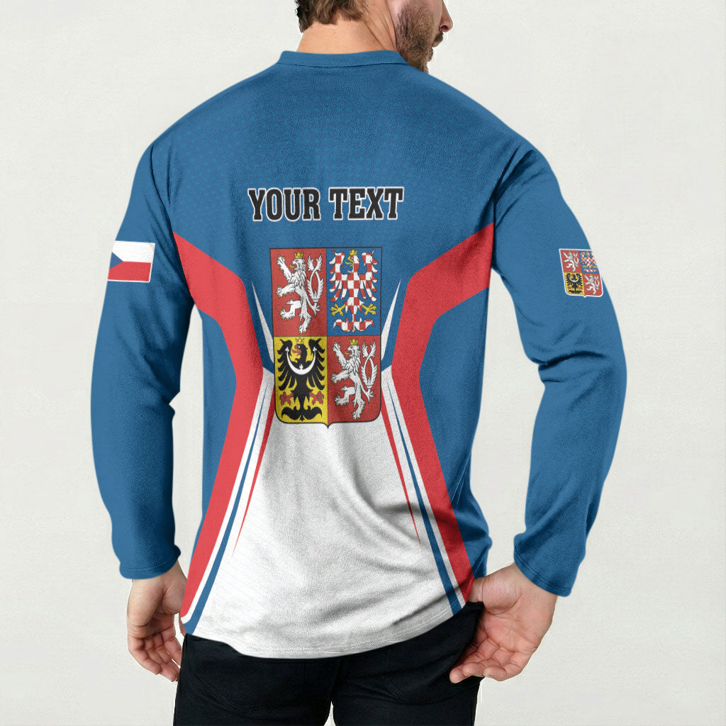 Personalized Czechia Button Sweatshirt Happy Independence Day