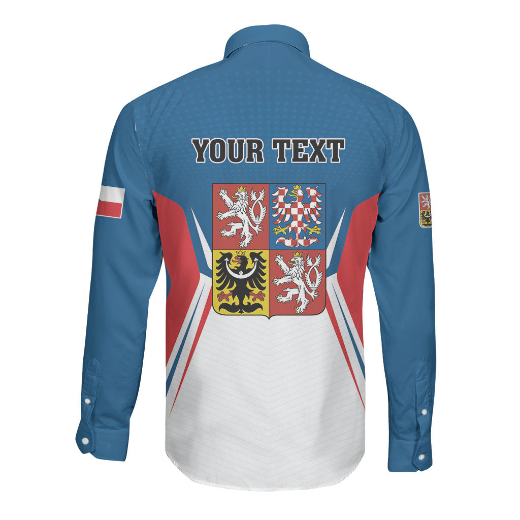 Personalized Czechia Long Sleeve Button Shirt Happy Independence Day