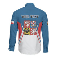 Personalized Czechia Long Sleeve Button Shirt Happy Independence Day