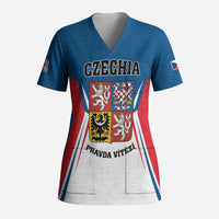 Personalized Czechia Scrub Top Happy Independence Day