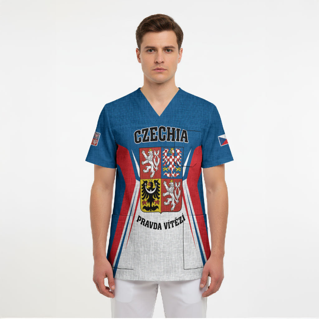 Personalized Czechia Scrub Top Happy Independence Day