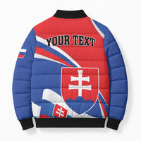 Personalized Slovakia Bomber Puffer Jacket Slovak Republic Flag Style