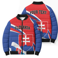 Personalized Slovakia Bomber Puffer Jacket Slovak Republic Flag Style