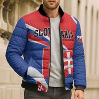 Personalized Slovakia Bomber Puffer Jacket Slovak Republic Flag Style