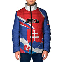 Personalized Slovakia Padded Jacket Slovak Republic Flag Style