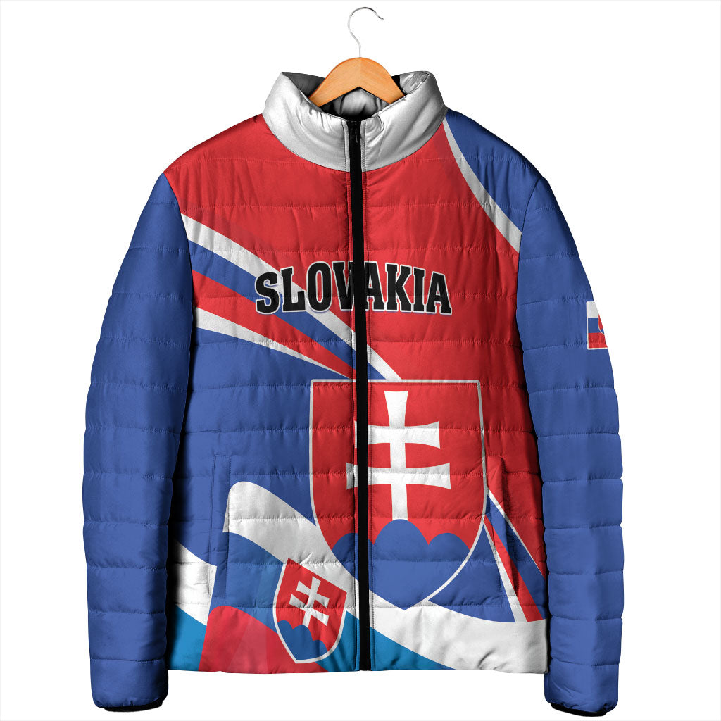 Personalized Slovakia Padded Jacket Slovak Republic Flag Style