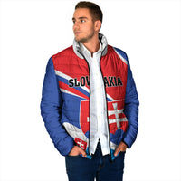 Personalized Slovakia Padded Jacket Slovak Republic Flag Style