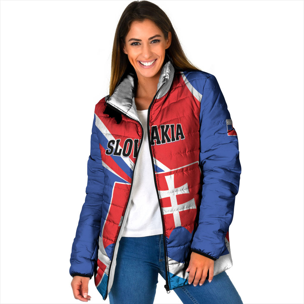 Personalized Slovakia Padded Jacket Slovak Republic Flag Style
