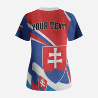 Personalized Slovakia Scrub Top Slovak Republic Flag Style