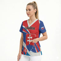 Personalized Slovakia Scrub Top Slovak Republic Flag Style