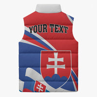 Personalized Slovakia Sleeveless Puffer Jacket Slovak Republic Flag Style