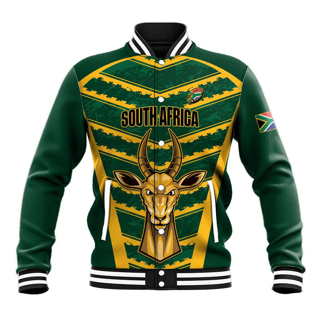 South Africa 2026 Rugby Custom Baseball Jacket Bokke Go Champions