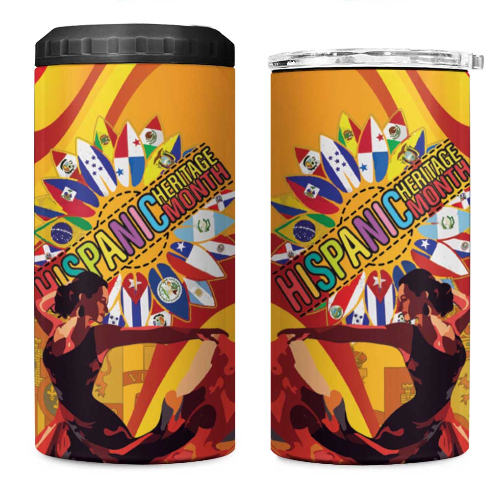 Hispanic Heritage Month 4 in 1 Can Cooler Tumbler Espana Flamenco - Wonder Print Shop