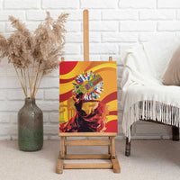 Framed canvas wall art depicting flamenco dancers with “Hispanic Heritage” text on easel