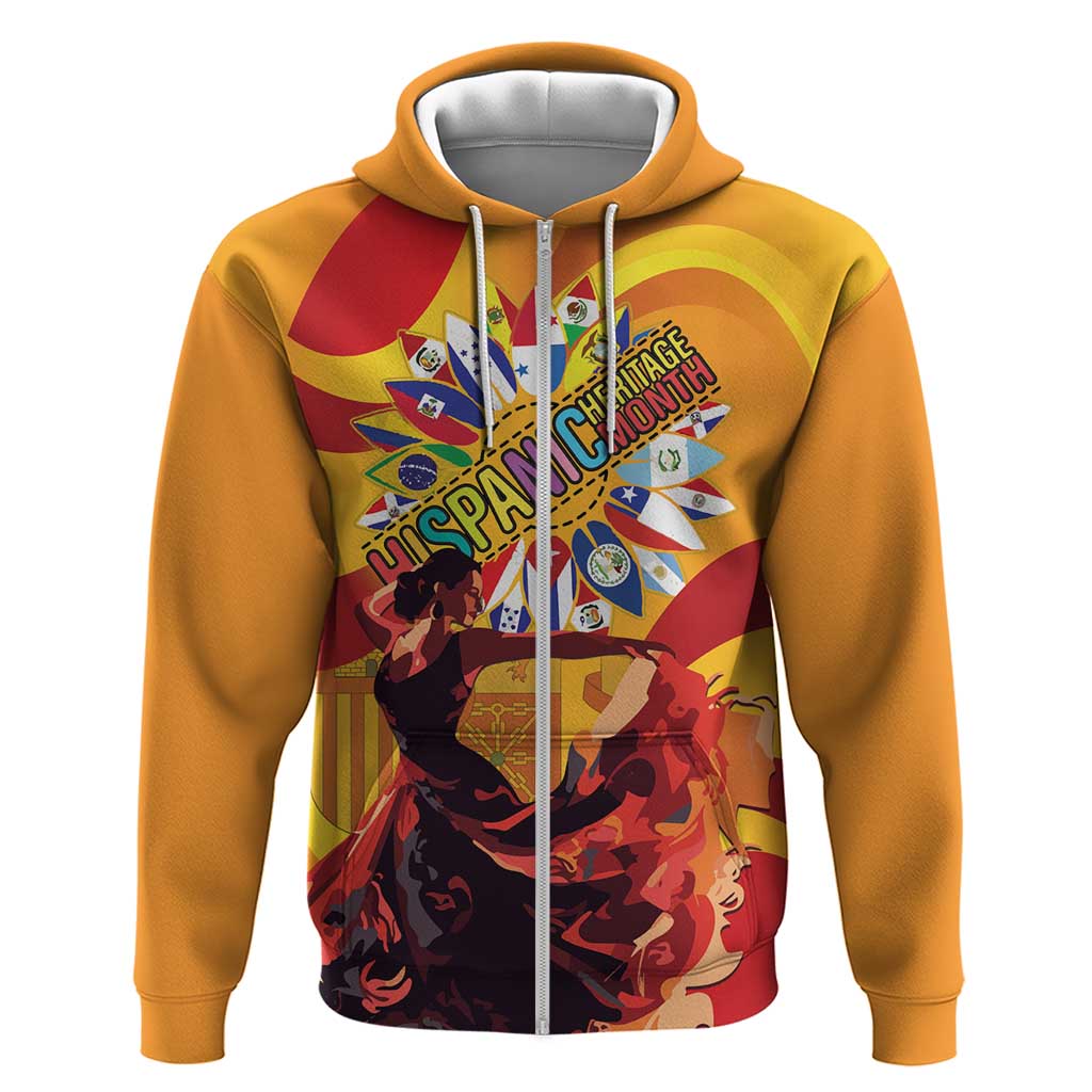 Hispanic Heritage Month Zip Hoodie Espana Flamenco - Wonder Print Shop