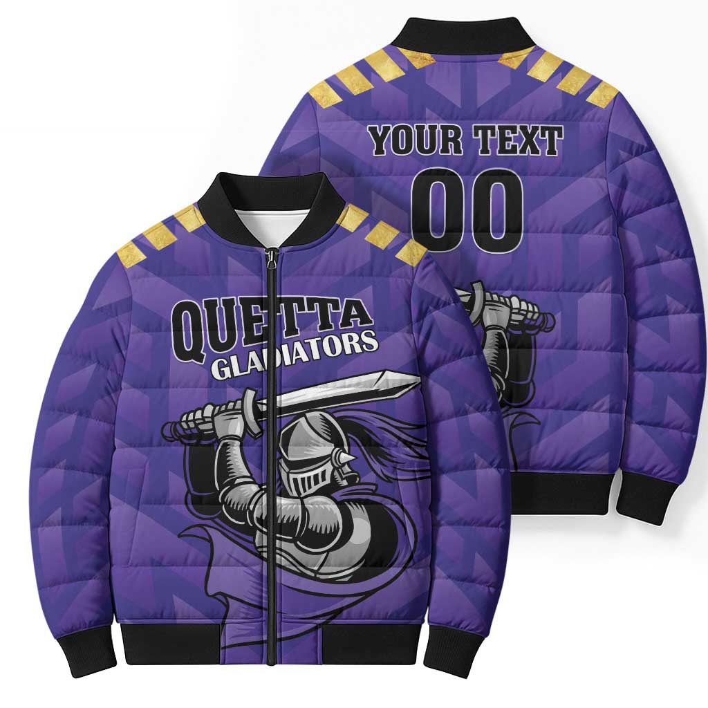 Custom Quetta Cricket Gladiators Bomber Puffer Jacket One Force Purple Force - Wonder Print Shop