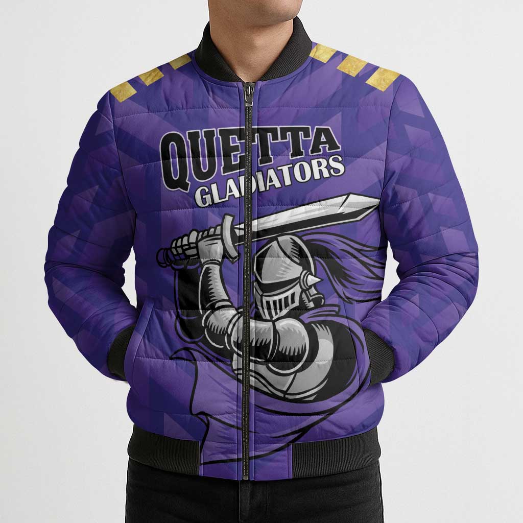 Custom Quetta Cricket Gladiators Bomber Puffer Jacket One Force Purple Force - Wonder Print Shop