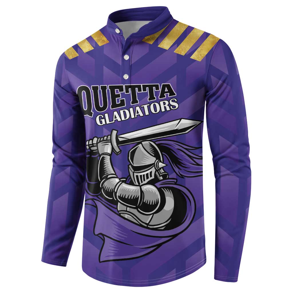 Custom Quetta Cricket Gladiators Button Sweatshirt One Force Purple Force - Wonder Print Shop