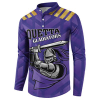 Custom Quetta Cricket Gladiators Button Sweatshirt One Force Purple Force - Wonder Print Shop